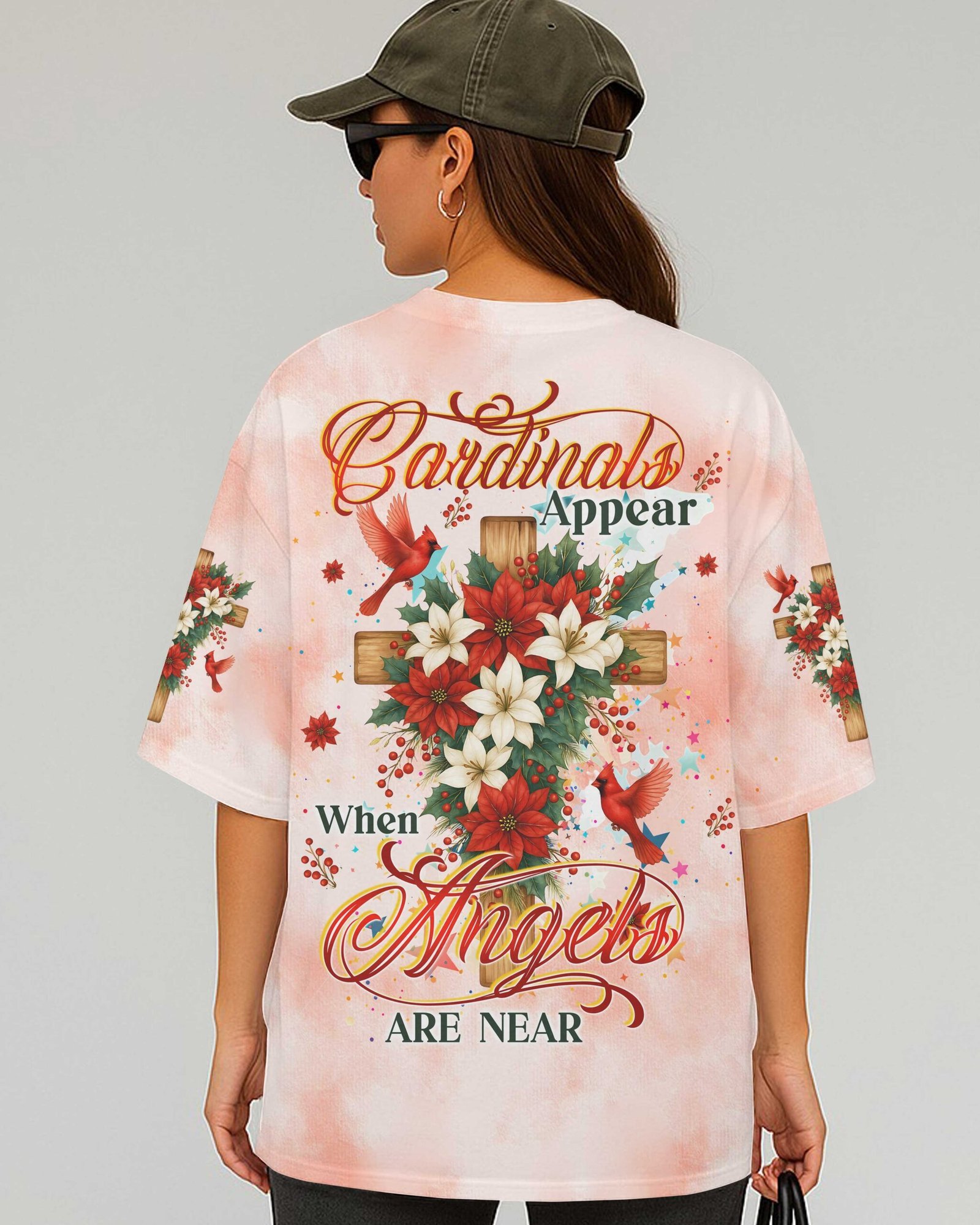 Cardinals Appear When Angels Are Near All Over Print T-Shirt - Image 5