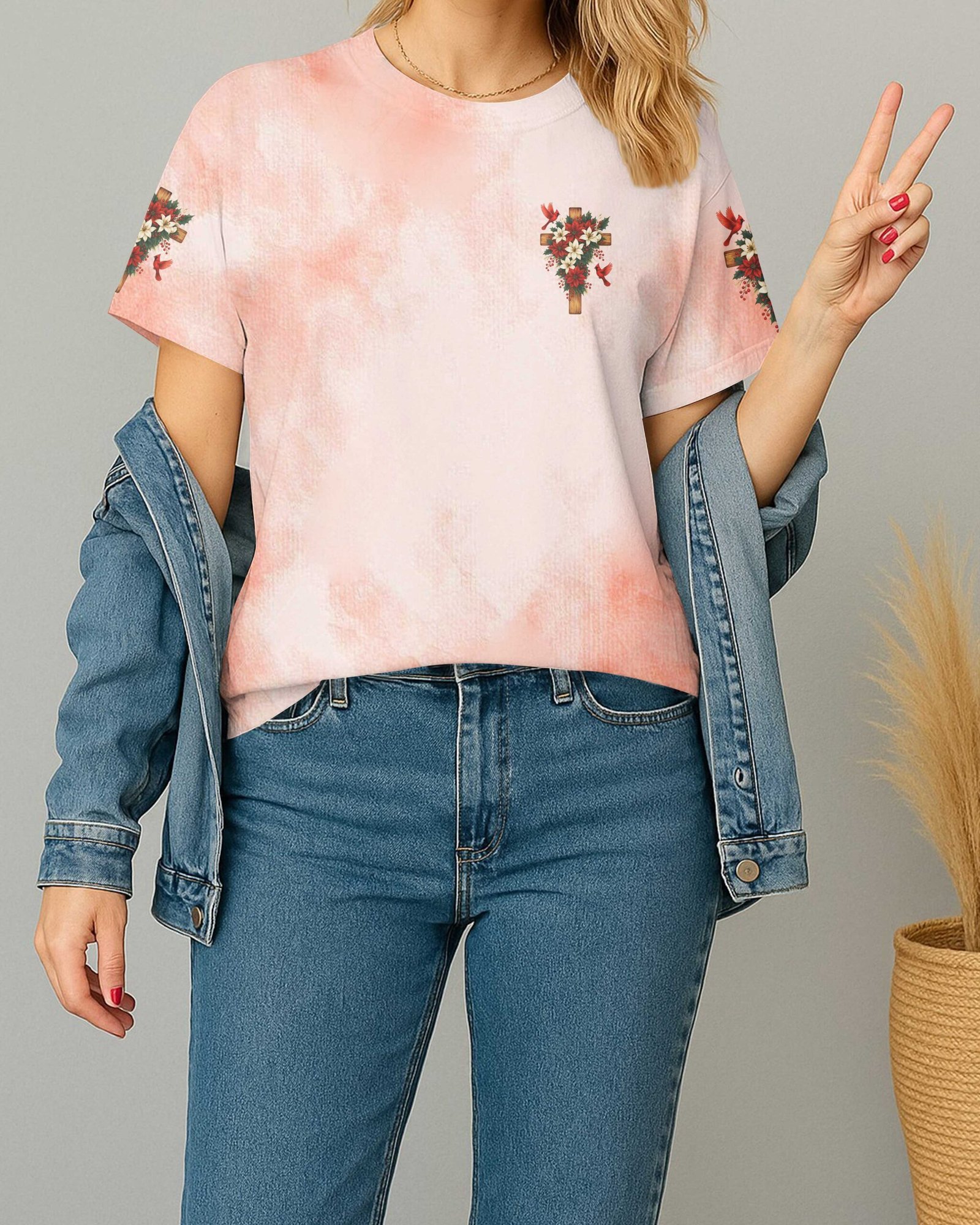 Cardinals Appear When Angels Are Near All Over Print T-Shirt - Image 6