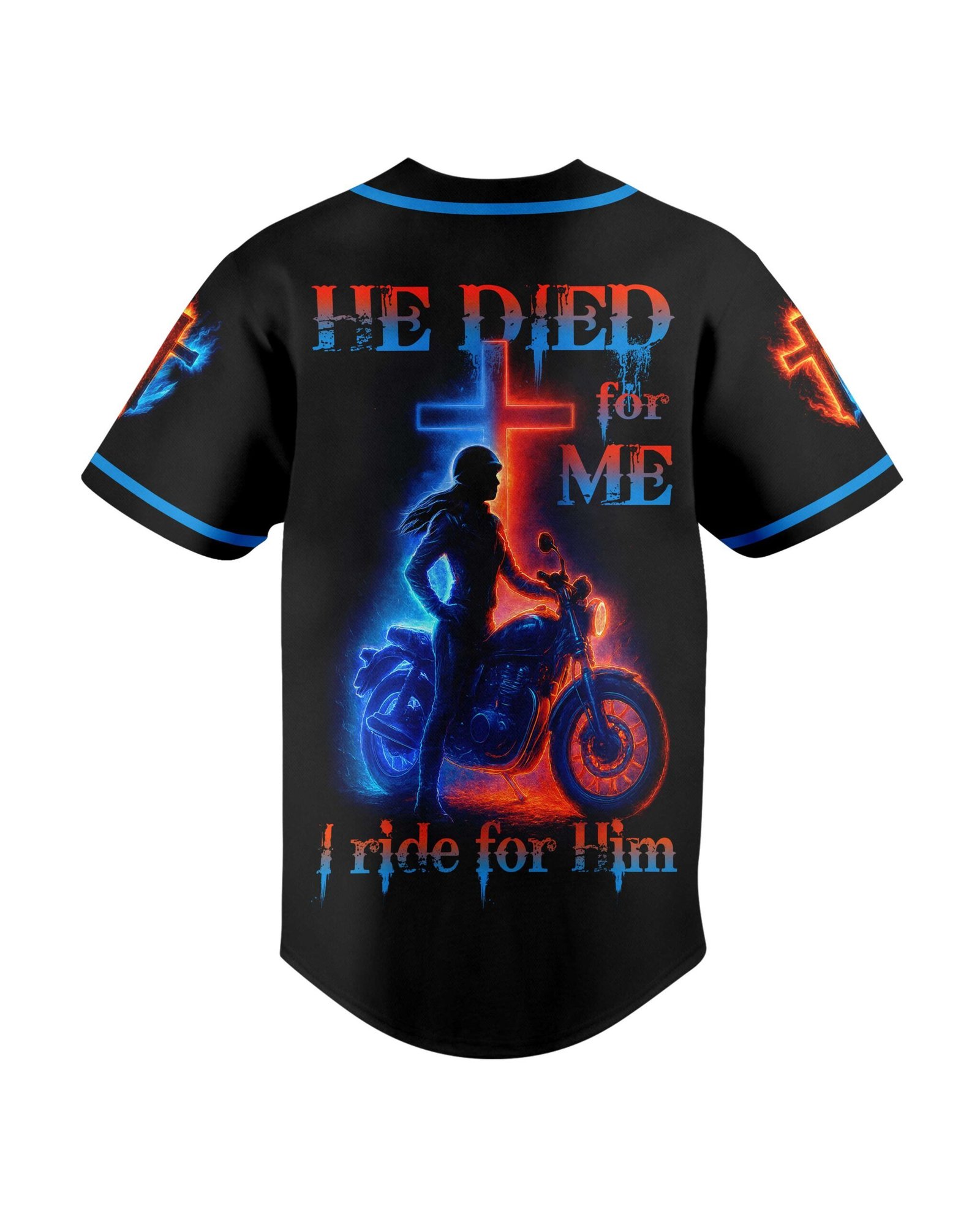 He Died For Me I Ride For Him All Over Print Jersey - Image 5
